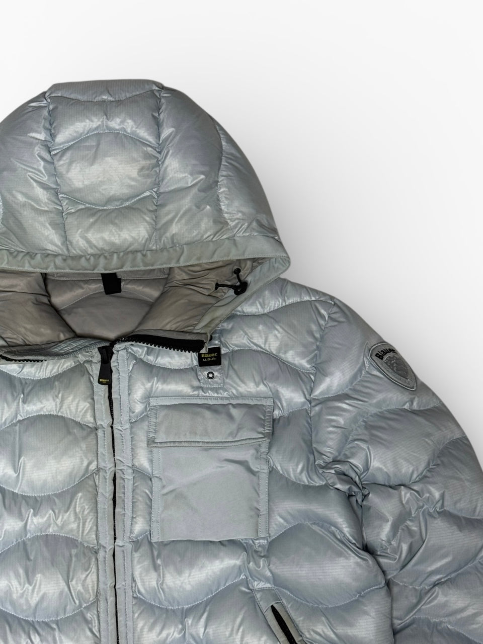 Blauer Pufferjacke Hellblau