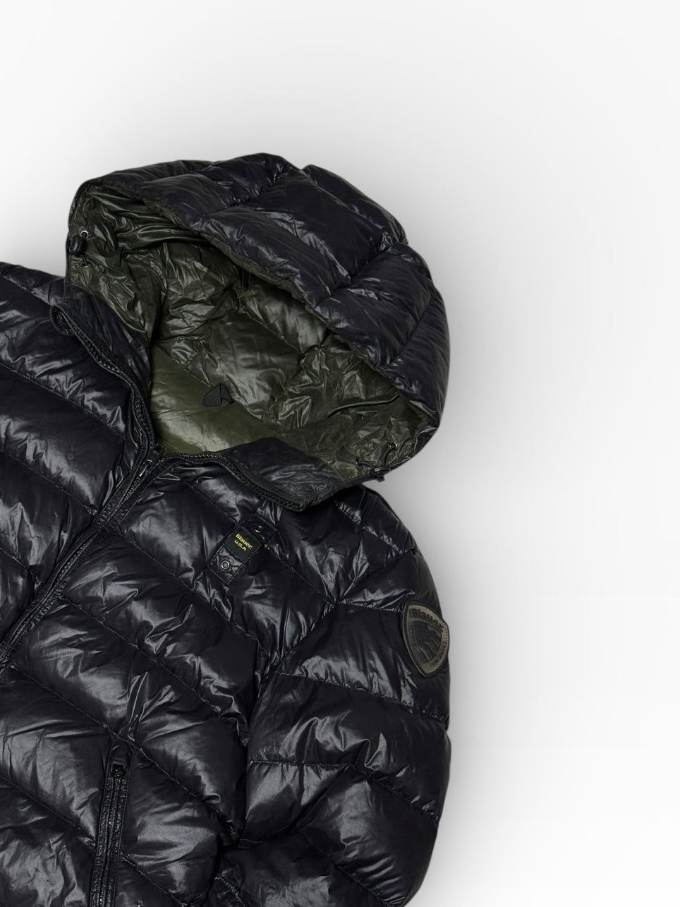 Blauer Pufferjacke Schwarz