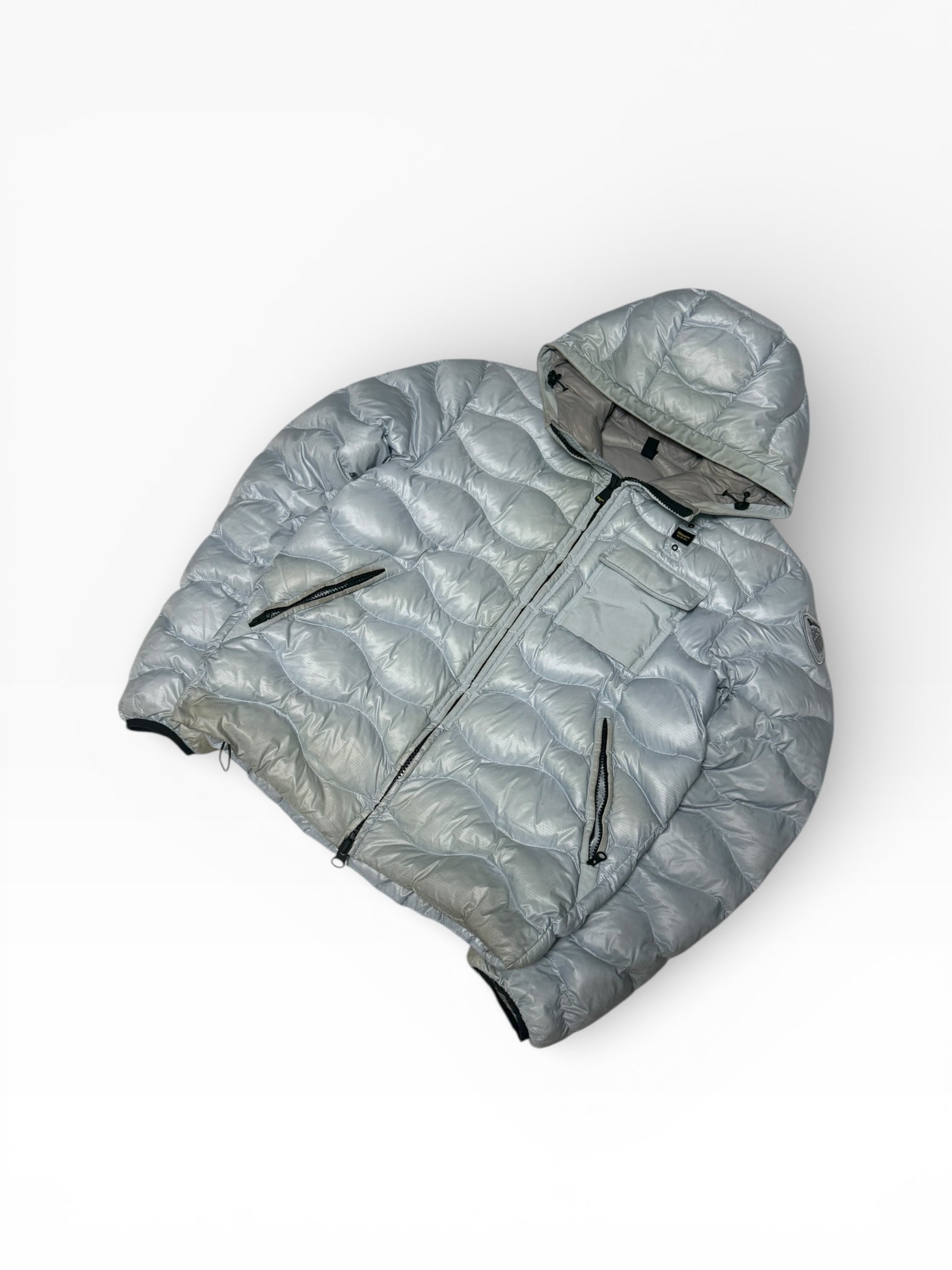 Blauer Pufferjacke Hellblau