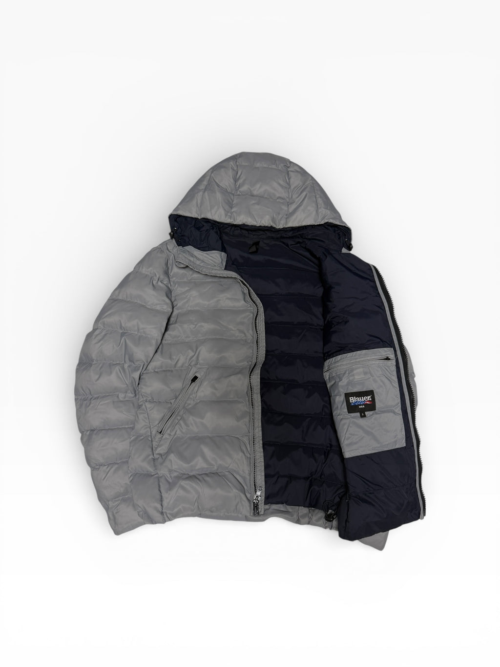 Blauer Puffer Jacke