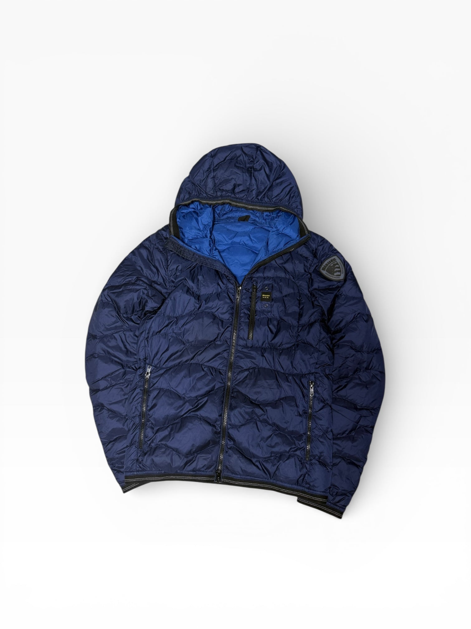 Blauer Pufferjacke Marineblau