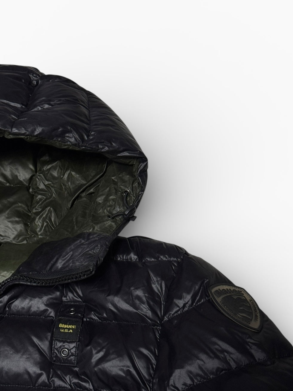 Blauer Pufferjacke Schwarz