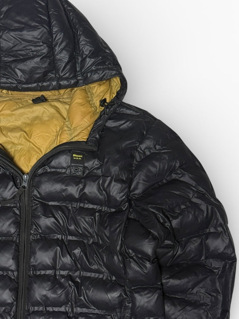 Blauer Pufferjacke Schwarz