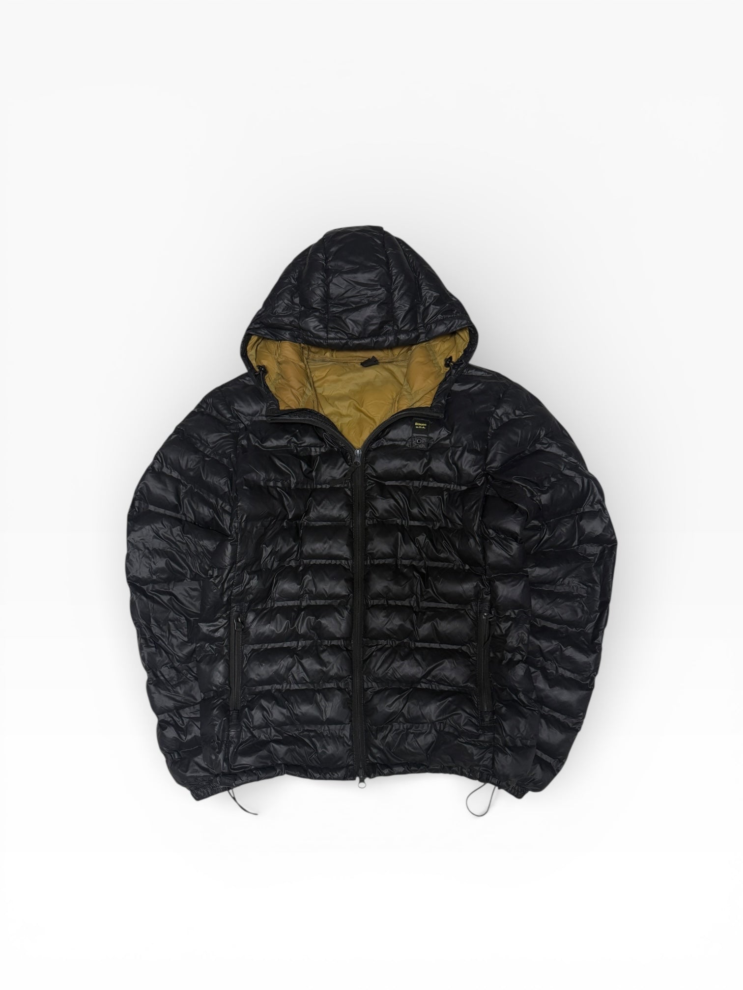 Blauer Pufferjacke Schwarz