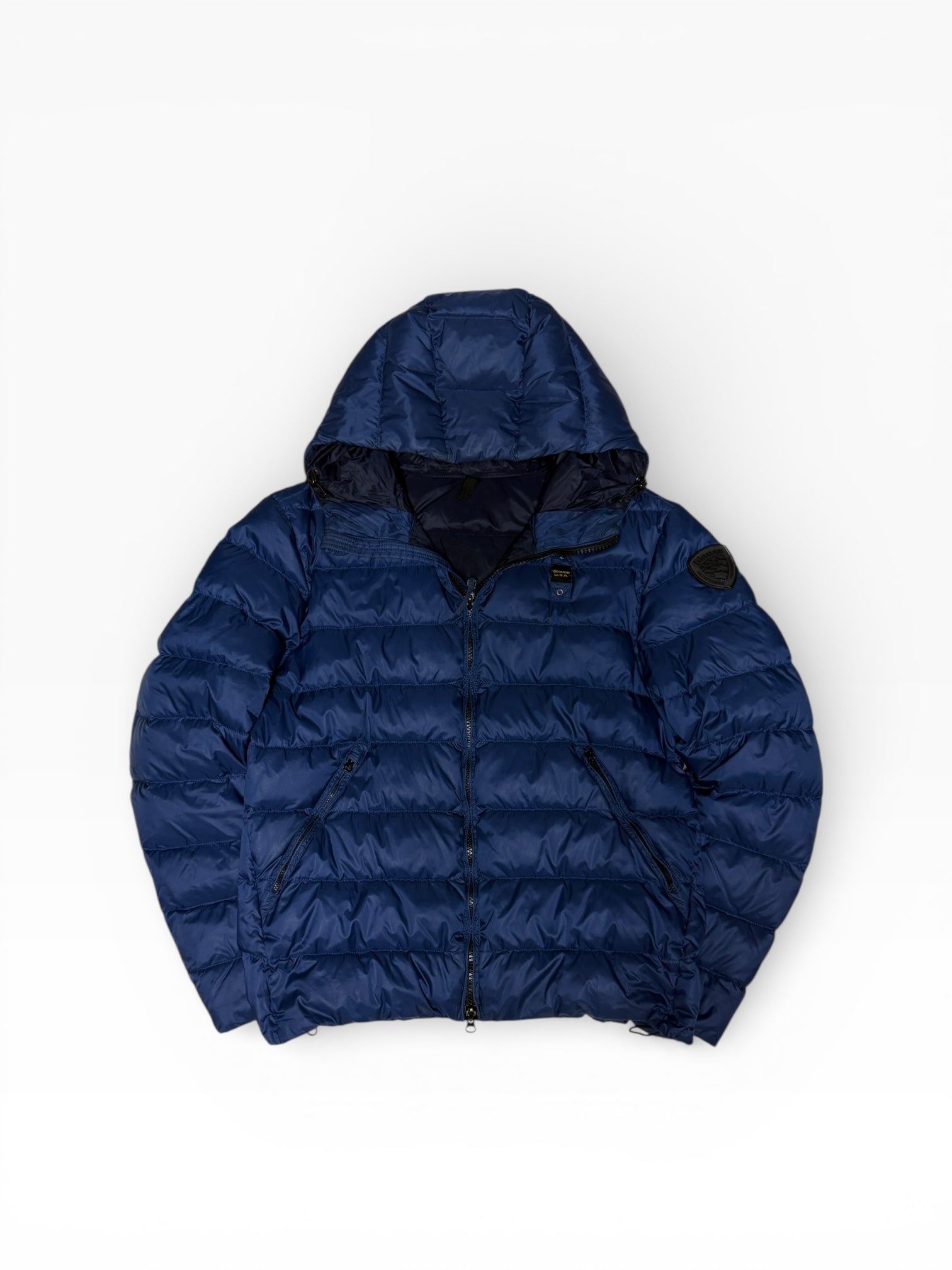 Blauer Pufferjacke Dunkelblau