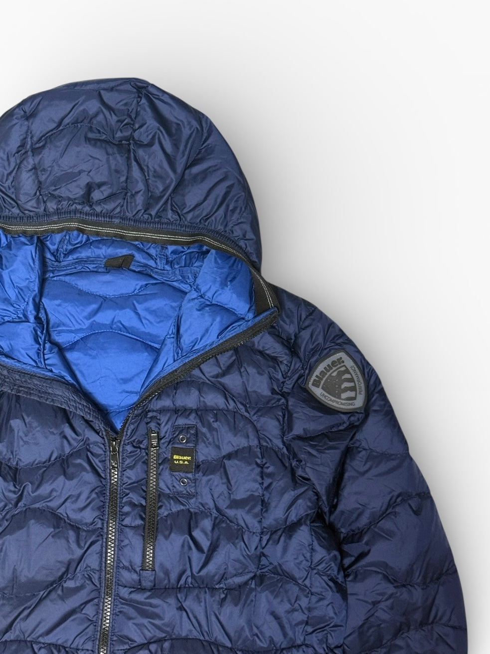 Blauer Pufferjacke Marineblau